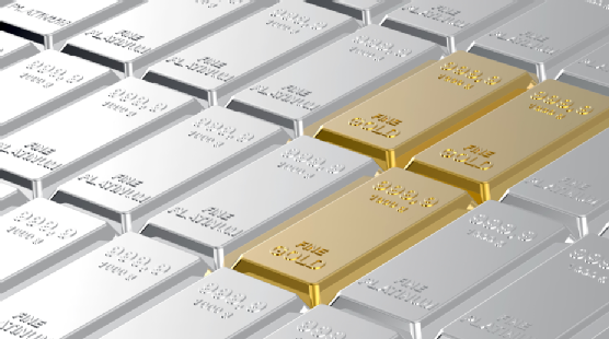 Platinum and Gold Bars Background